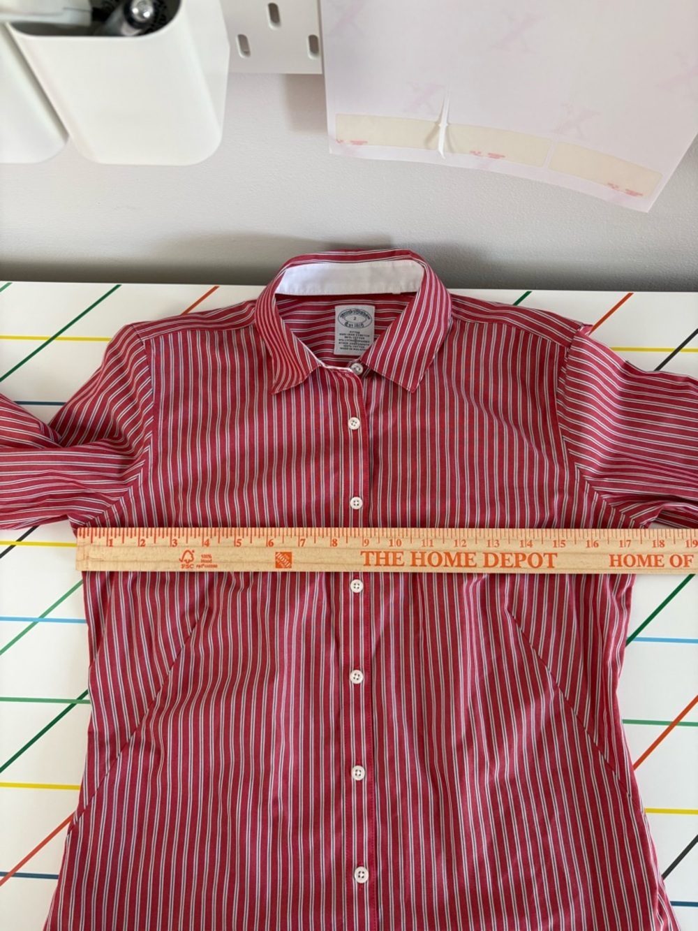 Brooks Brothers Red & White Striped Dress Shirt Size 2 Like New Classic Preppy - Picture 4 of 5